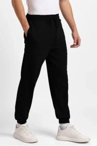 Mens Black Zip Pocket Cotton Joggers
