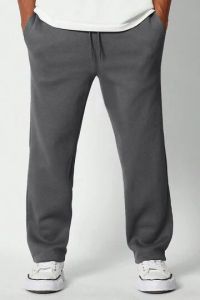 Mens Grey Relax Fit Cotton Joggers