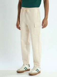 Mens Off White Oversized Cotton Joggers