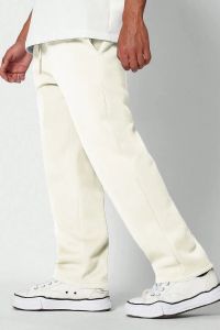 Mens White Relax Fit Cotton Joggers