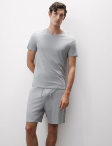 Mens Grey Cotton Lounge Shorts