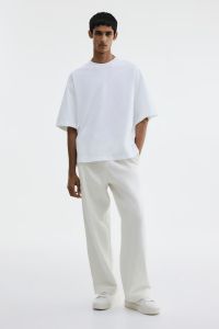 Mens Solid White Oversized T-Shirt