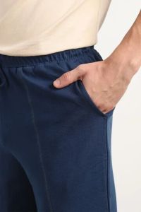 Mens Navy Blue Loose Fit Cotton Joggers