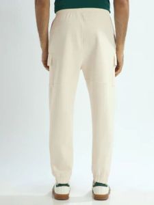 Mens Off White Oversized Cotton Joggers