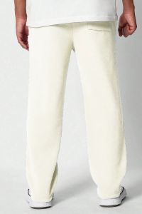 Mens White Relax Fit Cotton Joggers