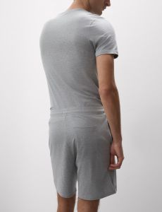 Mens Grey Cotton Lounge Shorts