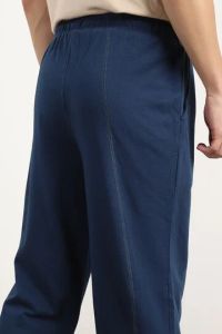 Mens Navy Blue Loose Fit Cotton Joggers