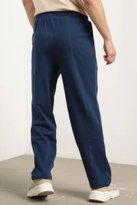 Mens Navy Blue Loose Fit Cotton Joggers