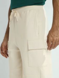 Mens Off White Oversized Cotton Joggers