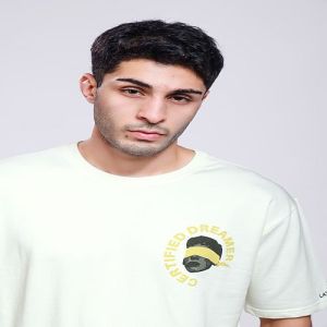 Certified Dreamer Print Mens White Cotton Oversized T-Shirt