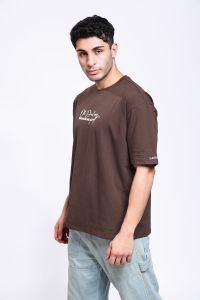 Oh Darling Printed Mens Brown Oversized T-Shirt