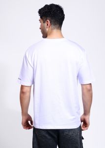 Solitude Printed Mens White Oversized T-Shirt