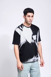 Love Unfiltered Printed Mens Black Oversized T-Shirt
