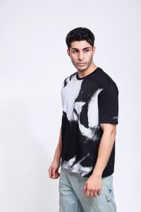 Love Unfiltered Printed Mens Black Oversized T-Shirt