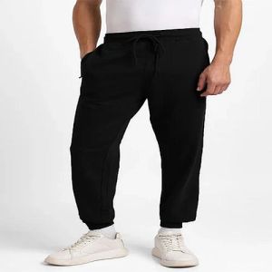 Mens Black Zip Pocket Cotton Joggers