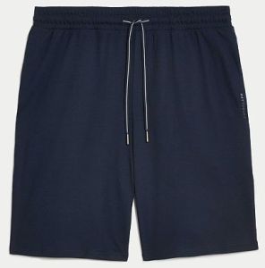 Mens Deep Blue Cotton Lounge Shorts