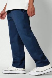Mens Deep Blue Relax Fit Cotton Joggers