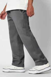 Mens Grey Relax Fit Cotton Joggers