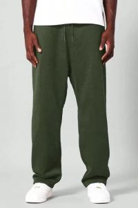 Mens Olive Green Relax Fit Cotton Joggers