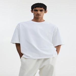 Mens Solid White Oversized T-Shirt