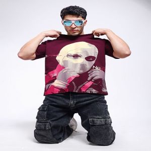 No Risk No Story Printed Mens Cotton Oversized T-Shirt