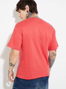 Mens Red Toma Nd Jerry Pritned Cotton Round Neck T-Shirt