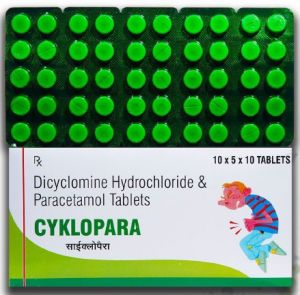 Cyclopara Green Dicyclomine &AMP; Paracetamol Tablets