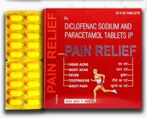 Yellow Parth Pain Relief Diclofenac Sodium and Paracetamol Tablets