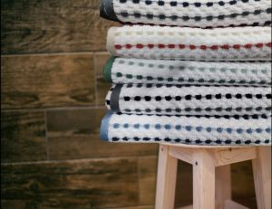 Dot Style Series White Accent Cotton Towels