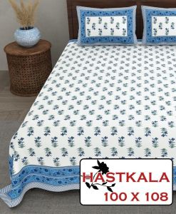 Hastkala Cotton Blend Double Bed Sheet