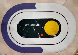 Oval Abstract Velvet Grip Welcome Mat