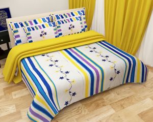 Stylish Printed Floral Double Bed Sheet Set