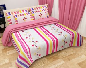 Stylish Printed Floral Double Bed Sheet Set