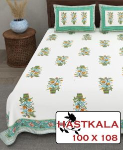 Hastkala Cotton Blend Double Bed Sheet