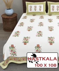 Hastkala Cotton Blend Double Bed Sheet
