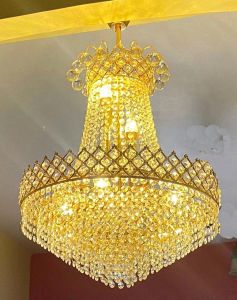 Golden Crystal Crown Chandelier