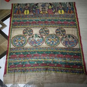 Customized Madhubani Painting on Dupatta