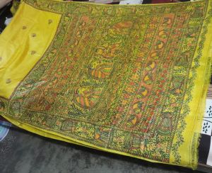 Customized Saree Borders Madhubani Painting