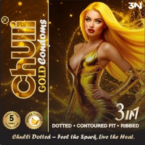 Chulli Banana Dotted Gold Condoms