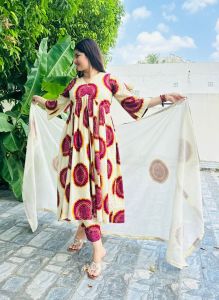 Cotton Womens Kurta Set with Dupatta