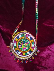 Colorful Mirror Work Navratri Side Bag