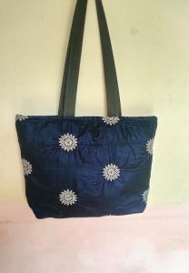 Cotton Flower Design Hand Bag