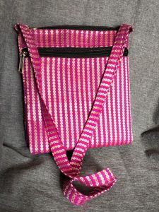 Pink Embroidered Side Bag