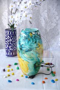 12 Inch Marble Dholak Table Lamp