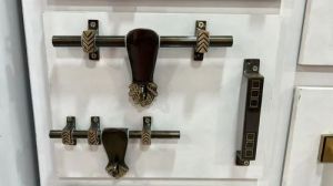 Brass Antique Main Door Aldrop and Handle Set