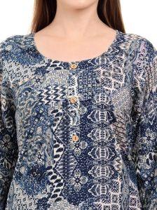 Blue &AMP; Gold Elegance Printed Kurti