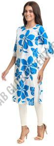 Blue Blossom Essence Pure Cotton Kurti