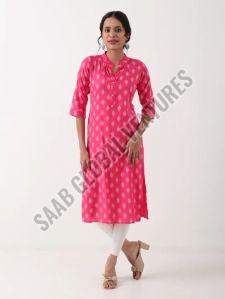 Festive Blush Summer Roselight Cotton Kurti