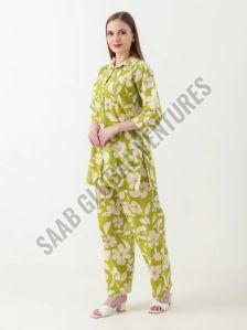 Hina Green Blossom Women Co-ord Set