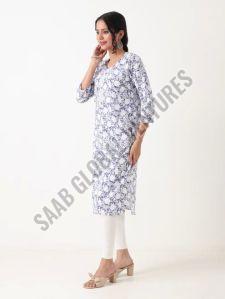 Indigo Bloom Single Printed Cotton Kurti